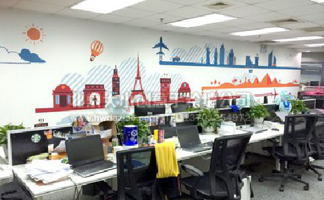 泗洪教你设计办公室墙绘的方法。