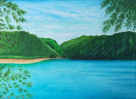 泗洪在墙绘中，如何绘画绿水青山？