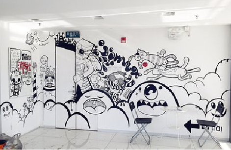 泗洪手绘墙并非传统涂鸦。